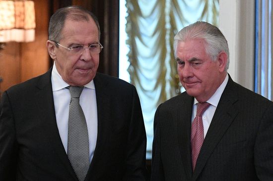 Talks between Foreign Minister Sergei Lavrov and US Secretary of State Rex W. Tillerson