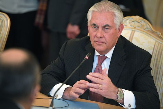 Talks between Foreign Minister Sergei Lavrov and US Secretary of State Rex W. Tillerson