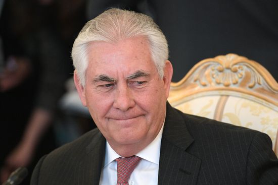 Talks between Foreign Minister Sergei Lavrov and US Secretary of State Rex W. Tillerson