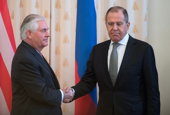 Talks between Foreign Minister Sergei Lavrov and US Secretary of State Rex W. Tillerson