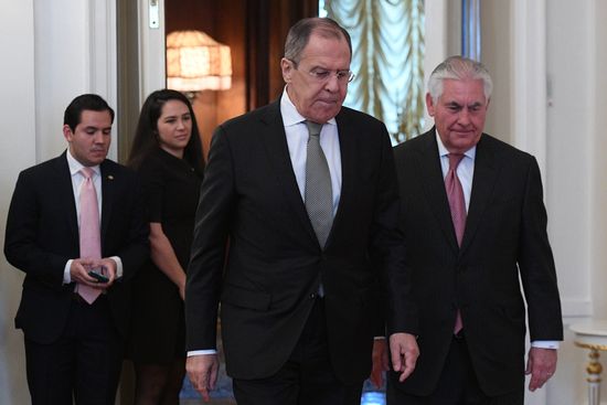 Talks between Foreign Minister Sergei Lavrov and US Secretary of State Rex W. Tillerson