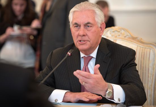 Talks between Foreign Minister Sergei Lavrov and US Secretary of State Rex W. Tillerson