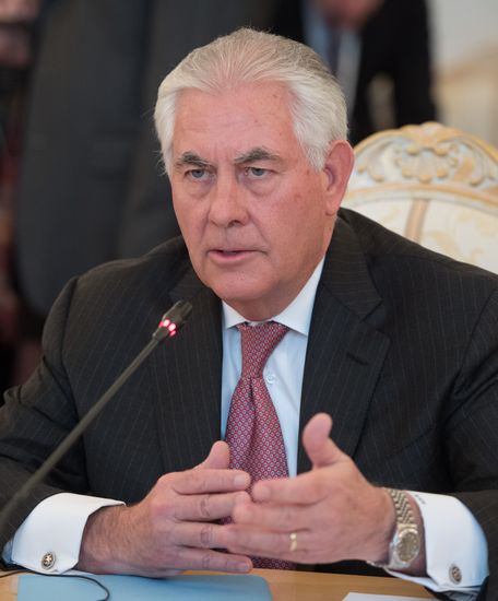 Talks between Foreign Minister Sergei Lavrov and US Secretary of State Rex W. Tillerson