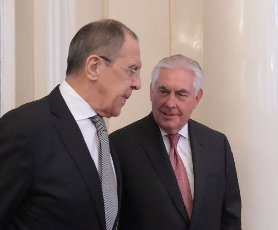 Talks between Foreign Minister Sergei Lavrov and US Secretary of State Rex W. Tillerson