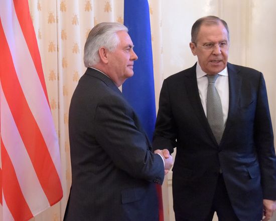 Talks between Foreign Minister Sergei Lavrov and US Secretary of State Rex W. Tillerson