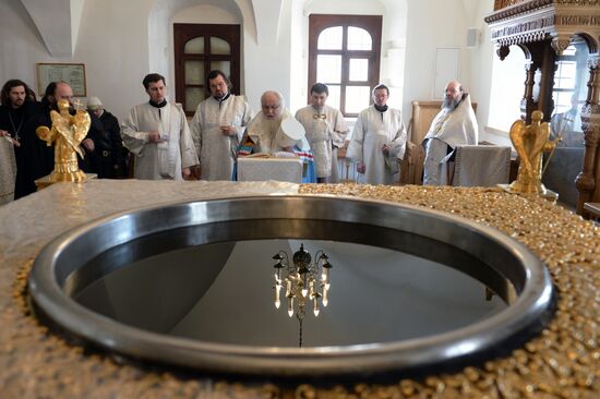 Completing the chrism-preparation rite