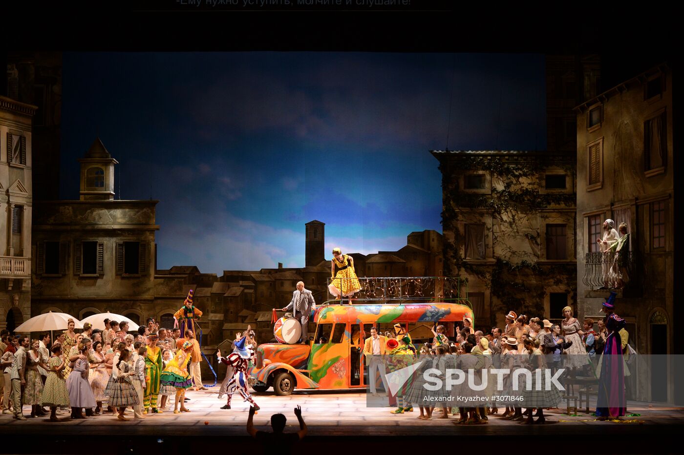 Dress rehearsal of opera "Pagliacci" at Novosibirsk Opera and Ballet Theatre