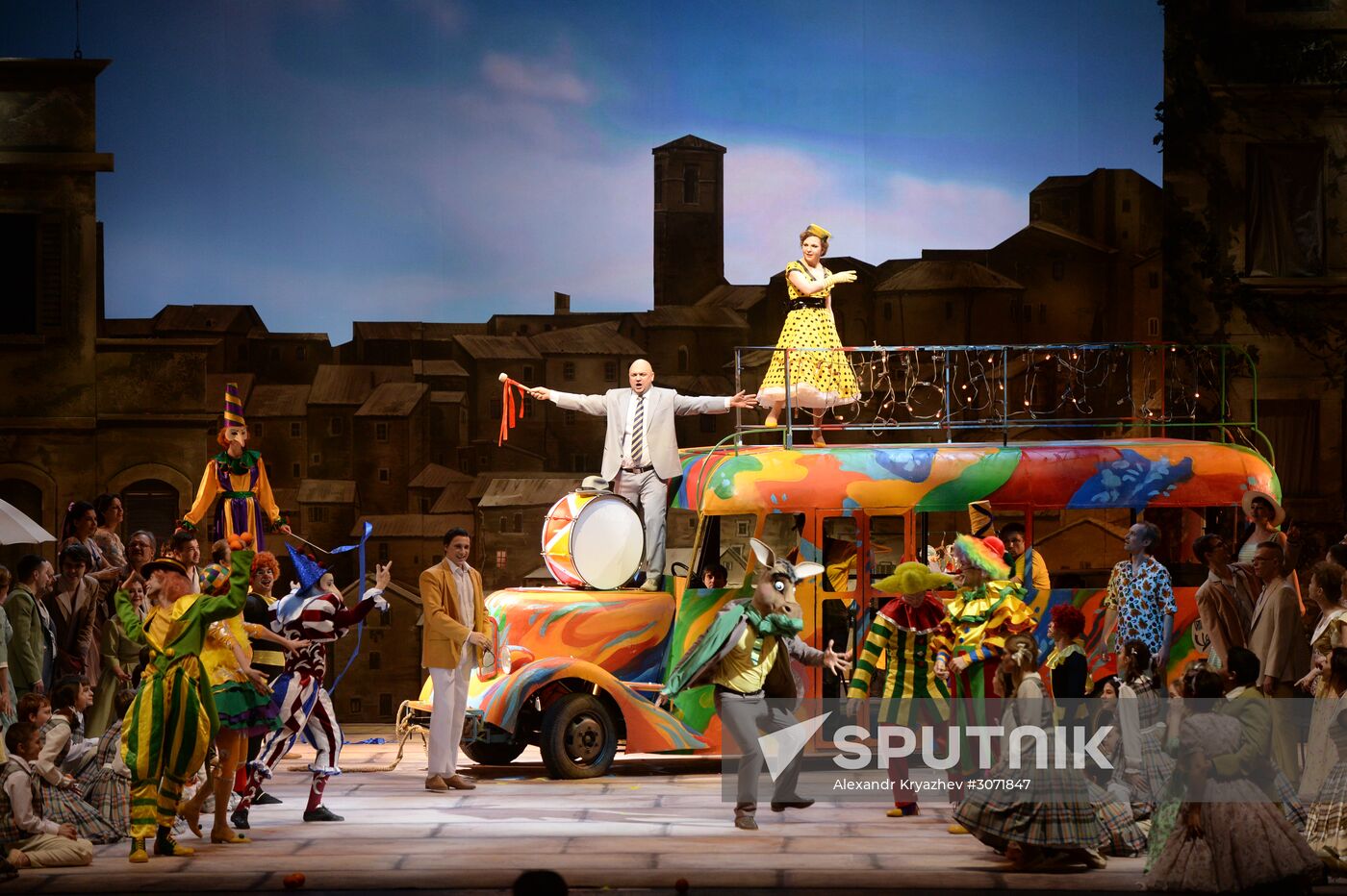 Dress rehearsal of opera "Pagliacci" at Novosibirsk Opera and Ballet Theatre