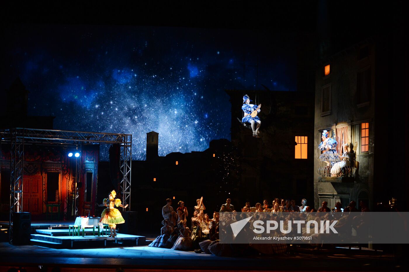 Dress rehearsal of opera "Pagliacci" at Novosibirsk Opera and Ballet Theatre