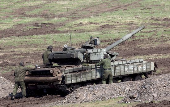Drill of Lugansk People's Republic people's militia