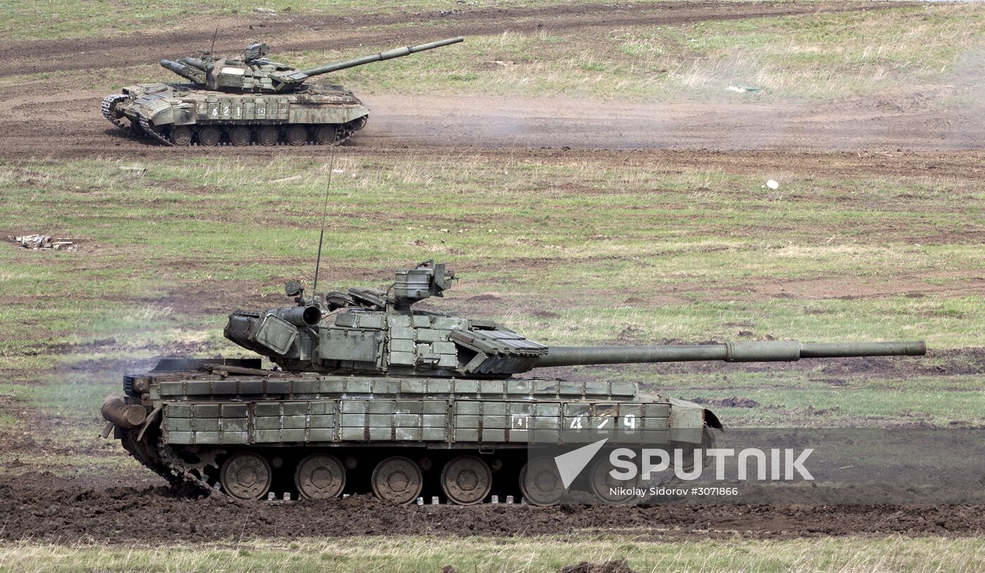 Drill of Lugansk People's Republic people's militia