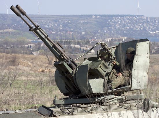 Drill of Lugansk People's Republic people's militia