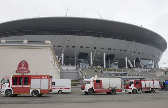 Emergency drills at St.Petersburg Stadium