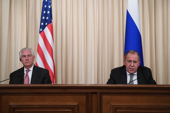 News conference by Russian Foreign Minister Sergei Lavrov and U.S. Secretary of State Rex Tillerson