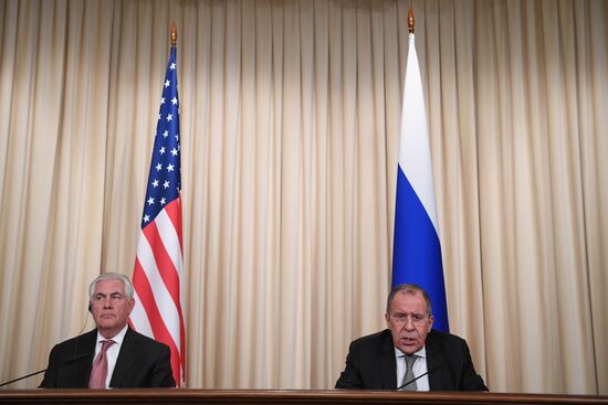News conference by Russian Foreign Minister Sergei Lavrov and U.S. Secretary of State Rex Tillerson