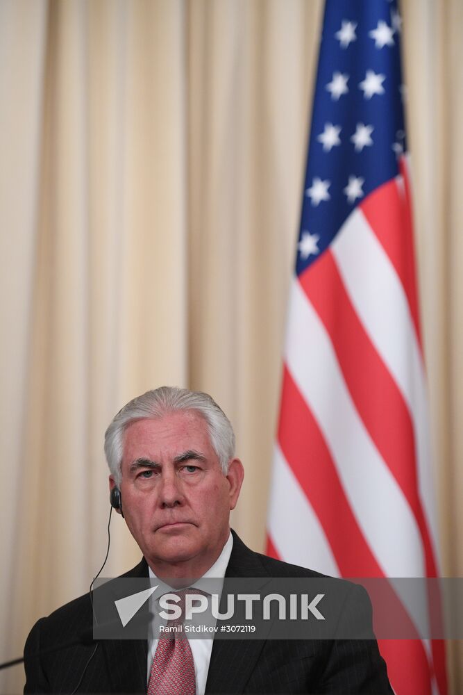 News conference by Russian Foreign Minister Sergei Lavrov and U.S. Secretary of State Rex Tillerson