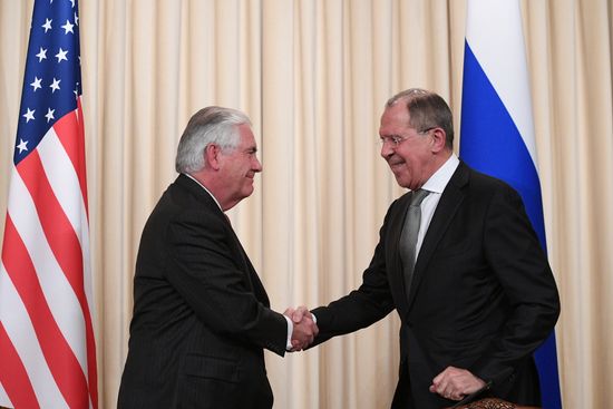 News conference by Russian Foreign Minister Sergei Lavrov and U.S. Secretary of State Rex Tillerson