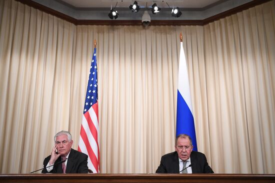 News conference by Russian Foreign Minister Sergei Lavrov and U.S. Secretary of State Rex Tillerson