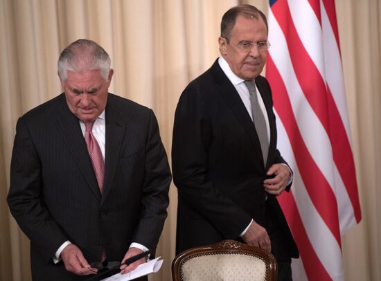 News conference by Russian Foreign Minister Sergei Lavrov and U.S. Secretary of State Rex Tillerson