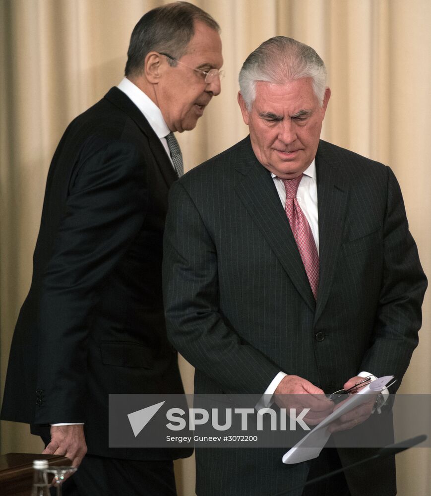 News conference by Russian Foreign Minister Sergei Lavrov and U.S. Secretary of State Rex Tillerson
