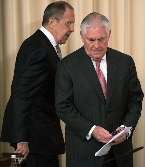 News conference by Russian Foreign Minister Sergei Lavrov and U.S. Secretary of State Rex Tillerson