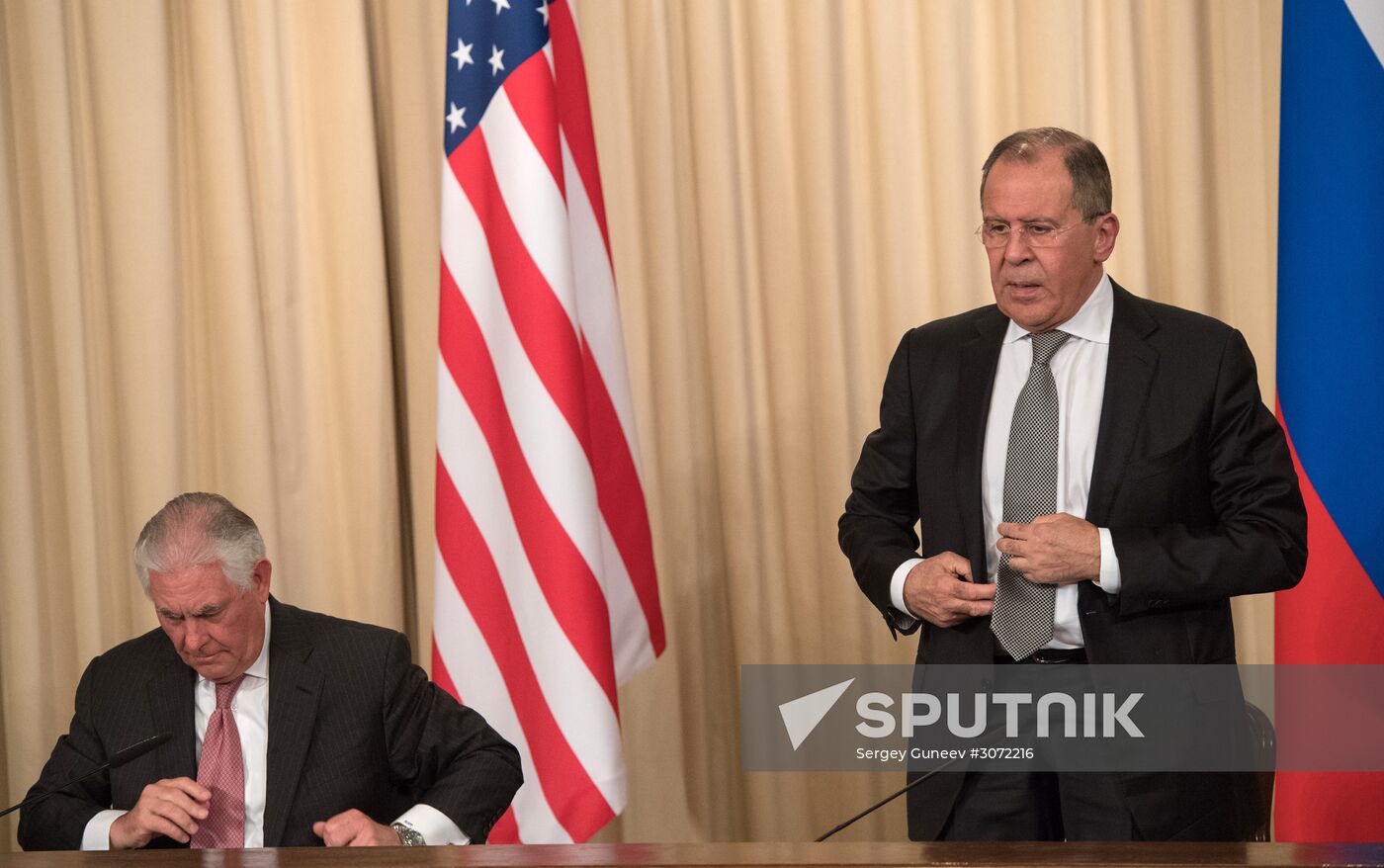 News conference by Russian Foreign Minister Sergei Lavrov and U.S. Secretary of State Rex Tillerson