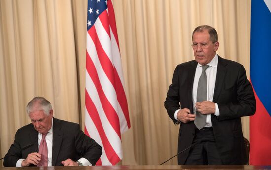News conference by Russian Foreign Minister Sergei Lavrov and U.S. Secretary of State Rex Tillerson