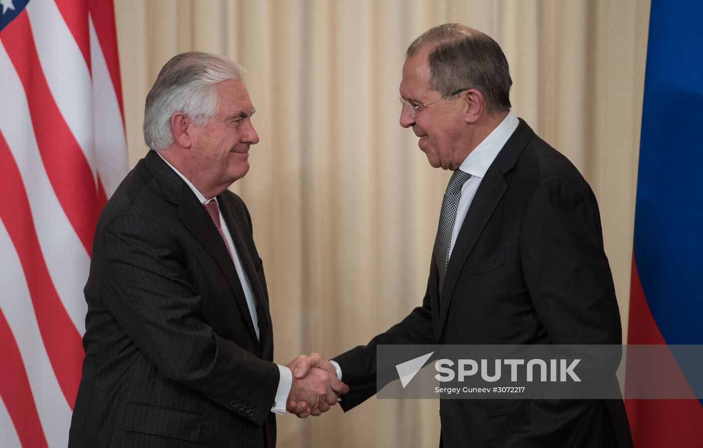 News conference by Russian Foreign Minister Sergei Lavrov and U.S. Secretary of State Rex Tillerson