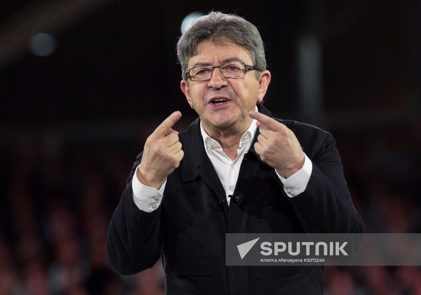 French presidential candidate Jean-Luc Melenchon holds rally in Lille