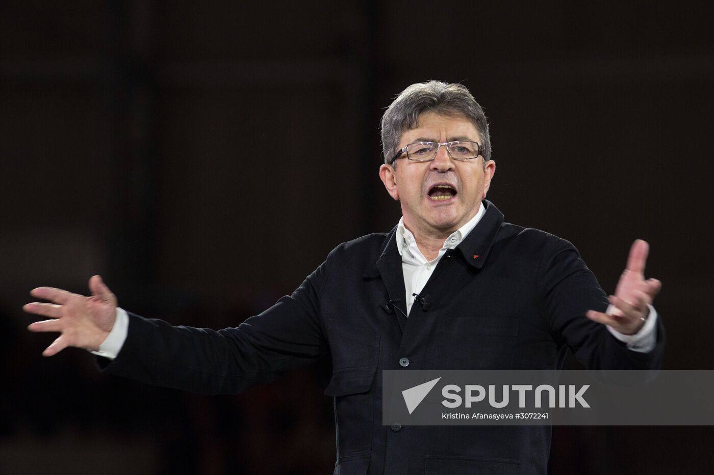 French presidential candidate Jean-Luc Melenchon holds rally in Lille