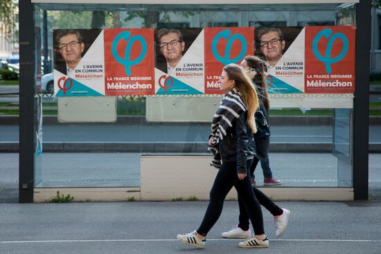 French presidential candidate Jean-Luc Melenchon holds rally in Lille