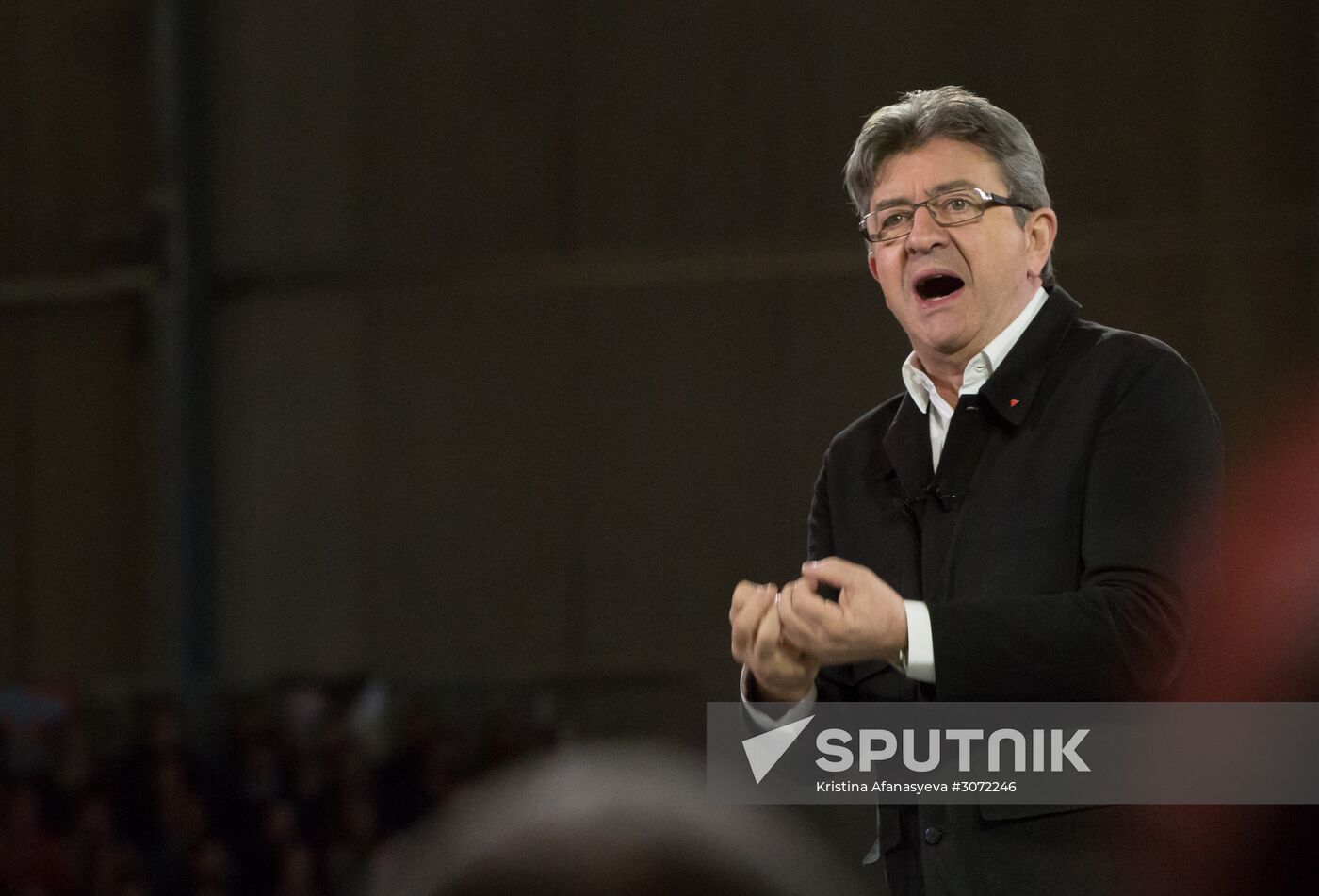 French presidential candidate Jean-Luc Melenchon holds rally in Lille