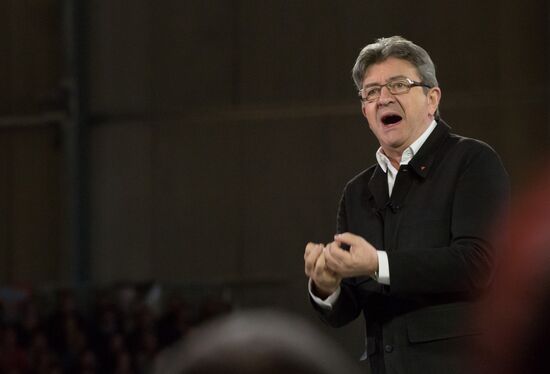 French presidential candidate Jean-Luc Melenchon holds rally in Lille