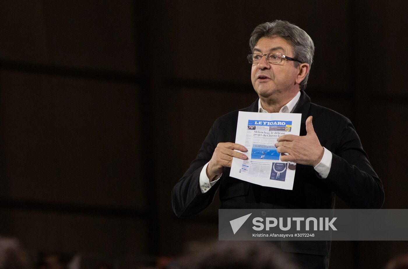French presidential candidate Jean-Luc Melenchon holds rally in Lille