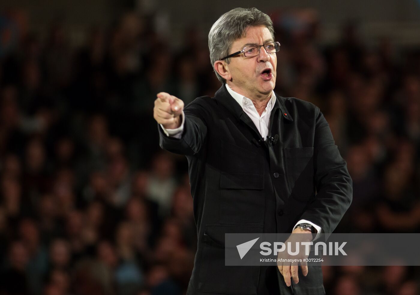 French presidential candidate Jean-Luc Melenchon holds rally in Lille