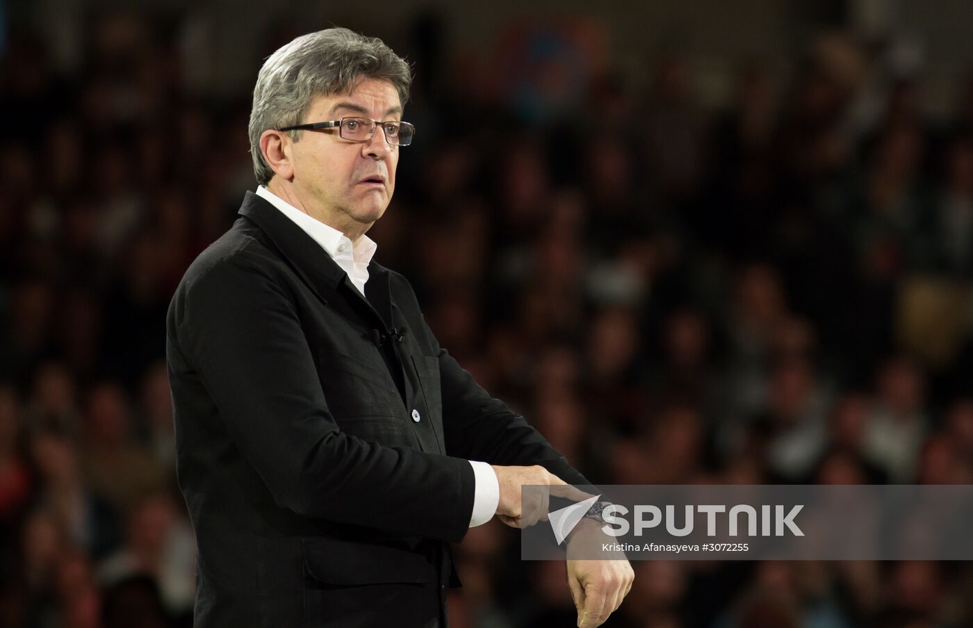 French presidential candidate Jean-Luc Melenchon holds rally in Lille