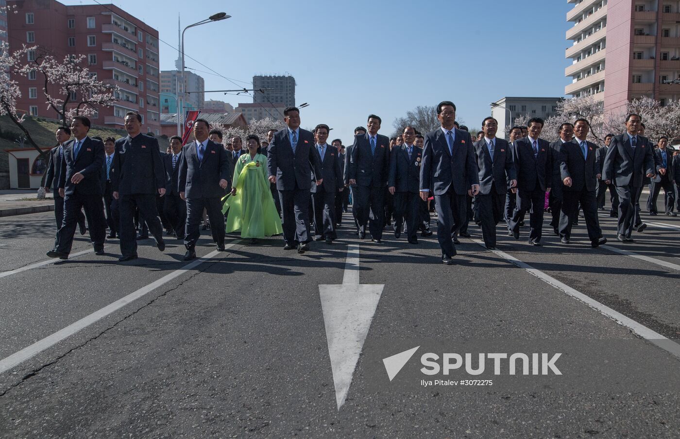 Opening of new residential area on Ryomyong Street in Pyongyang