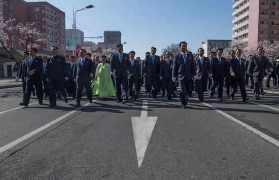 Opening of new residential area on Ryomyong Street in Pyongyang