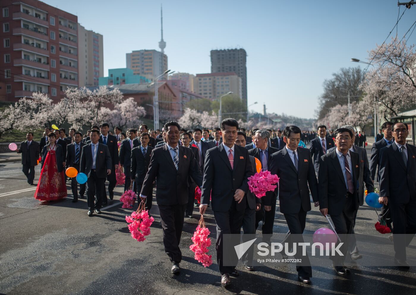 Opening of new residential area on Ryomyong Street in Pyongyang