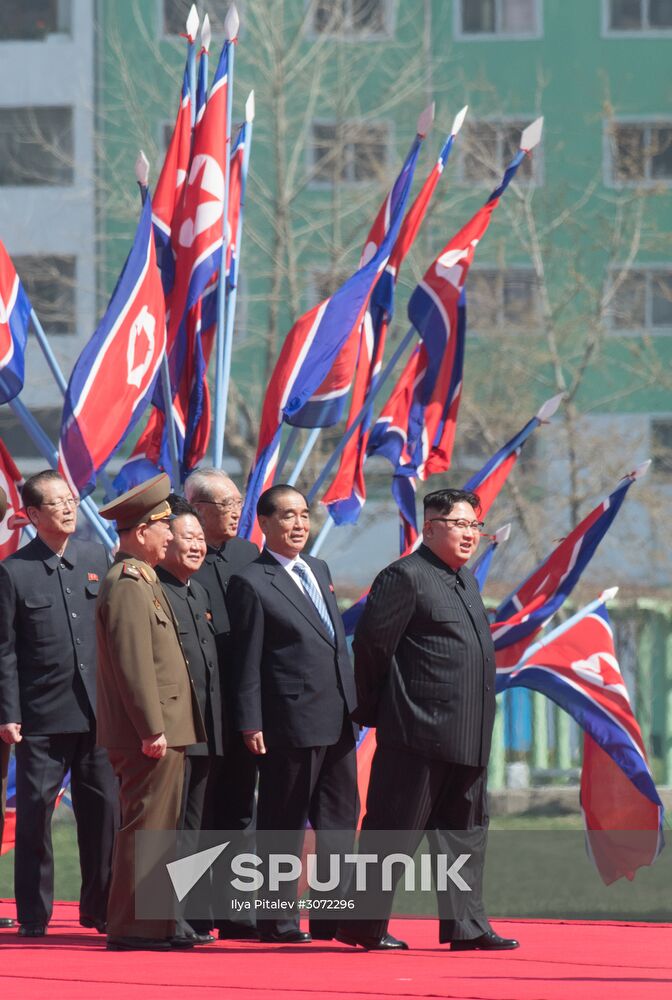 Opening of new residential area on Ryomyong Street in Pyongyang