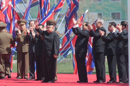 Opening of new residential area on Ryomyong Street in Pyongyang