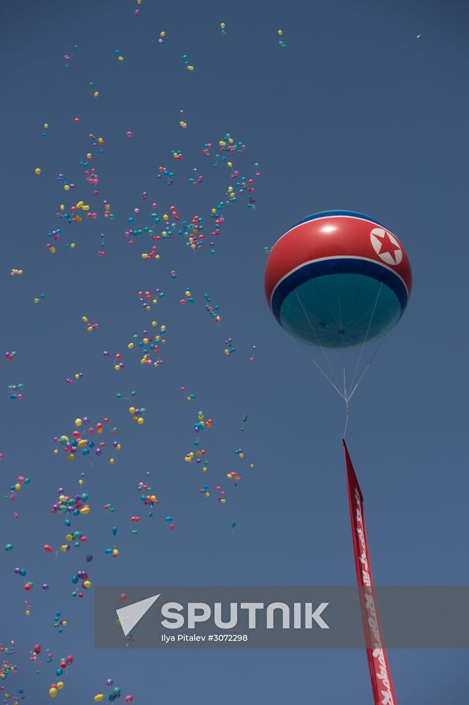 Opening of new residential area on Ryomyong Street in Pyongyang