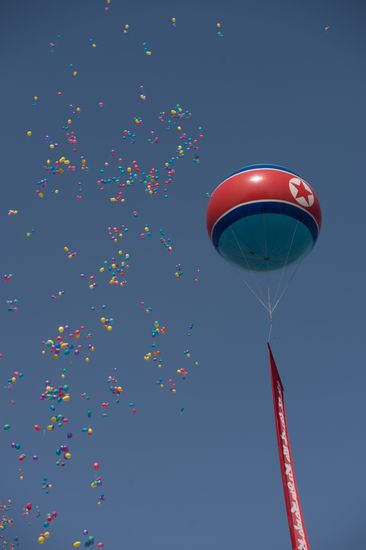 Opening of new residential area on Ryomyong Street in Pyongyang