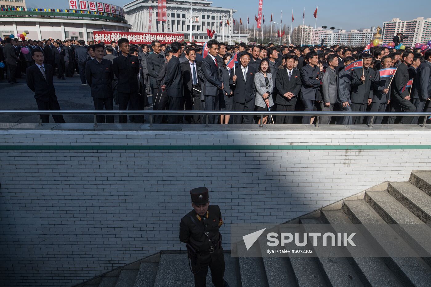Opening of new residential area on Ryomyong Street in Pyongyang