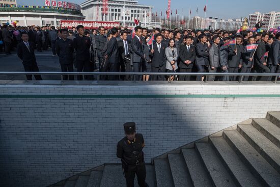 Opening of new residential area on Ryomyong Street in Pyongyang