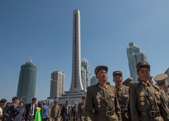 Opening of new residential area on Ryomyong Street in Pyongyang