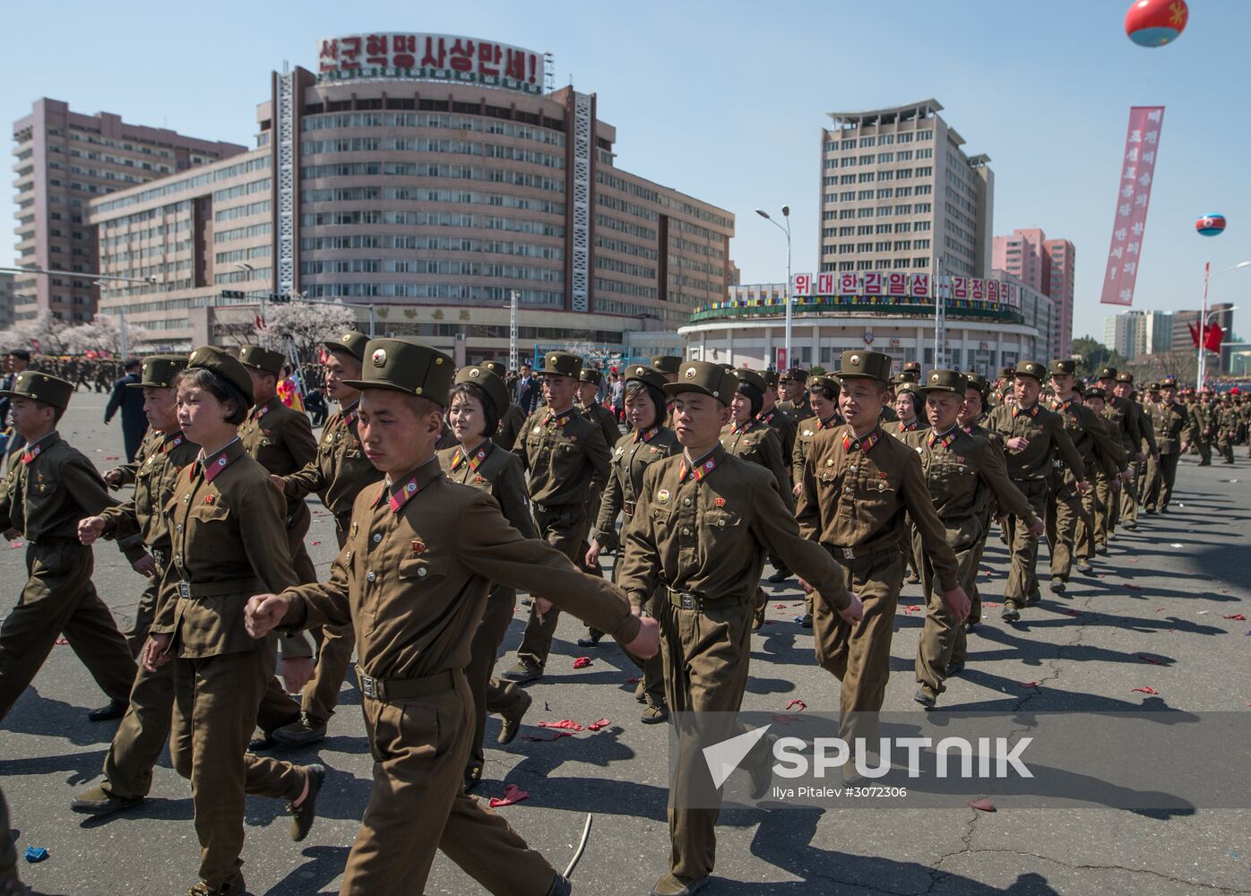 Opening of new residential area on Ryomyong Street in Pyongyang