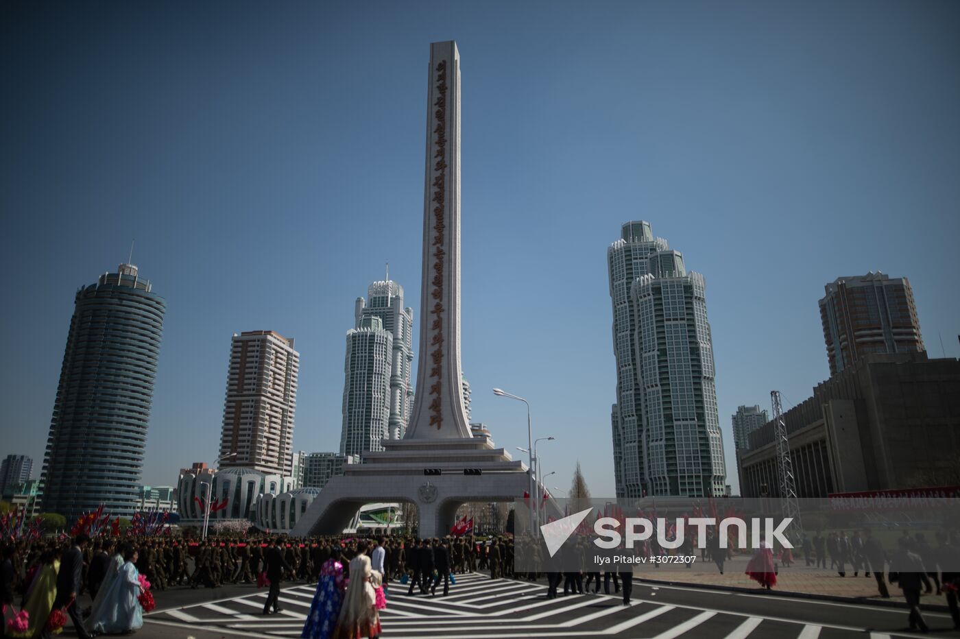 Opening of new residential area on Ryomyong Street in Pyongyang