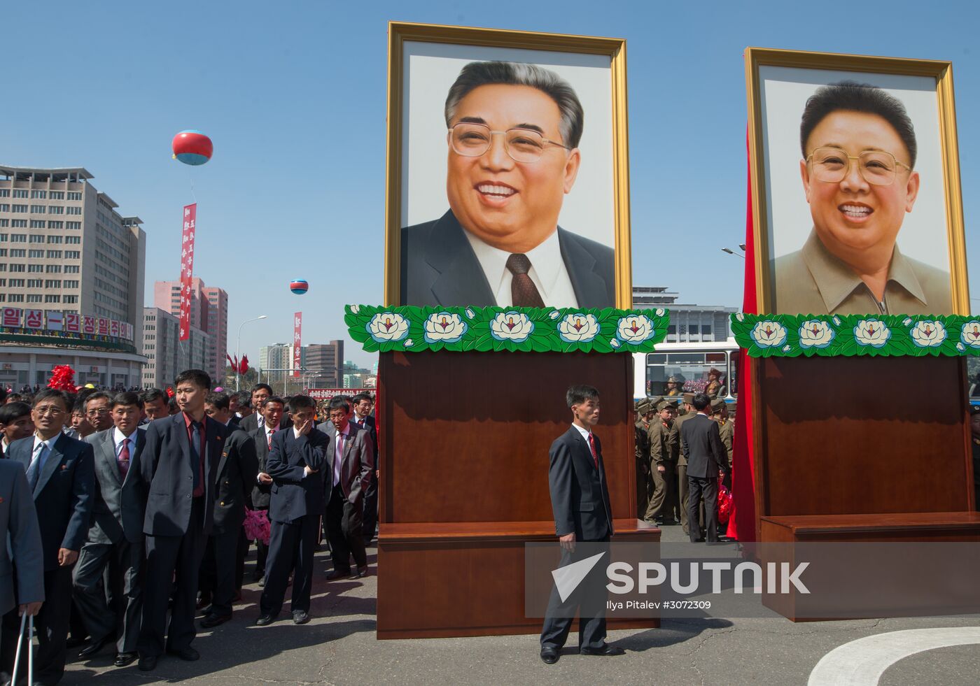 Opening of new residential area on Ryomyong Street in Pyongyang