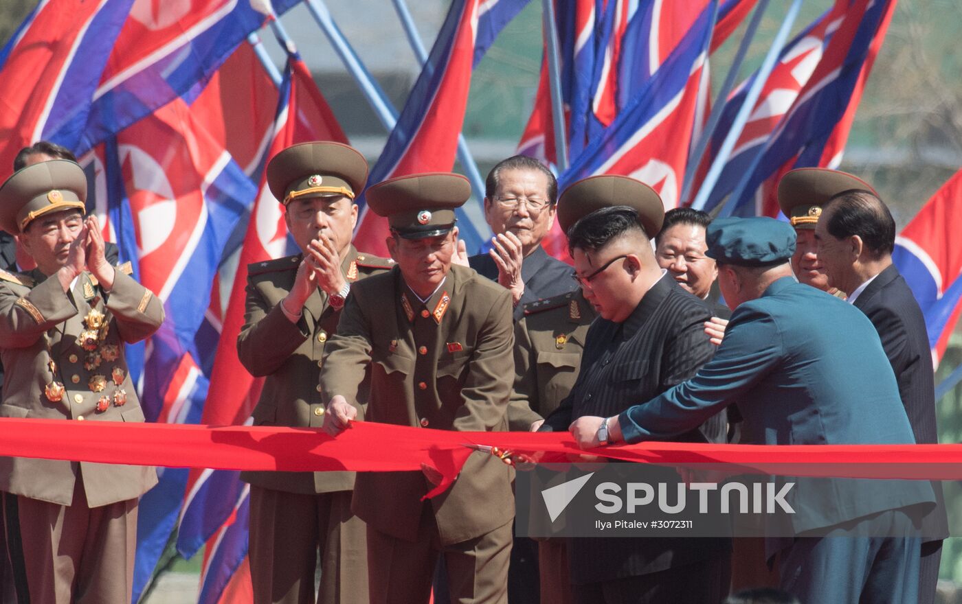 Opening of new residential area on Ryomyong Street in Pyongyang